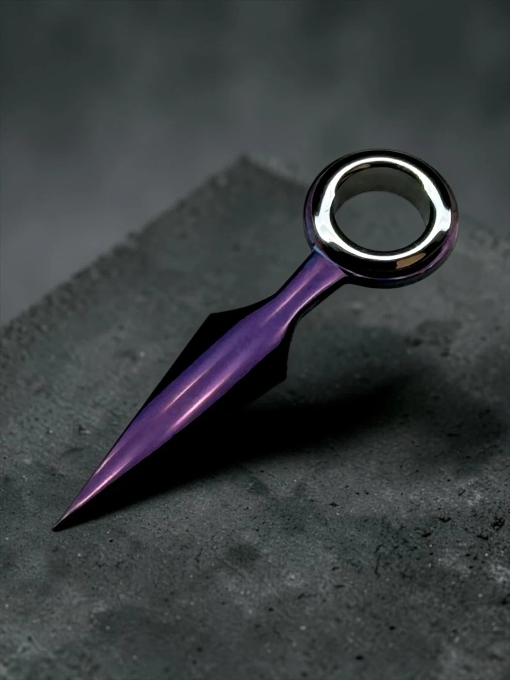 A hand blued to deep violet